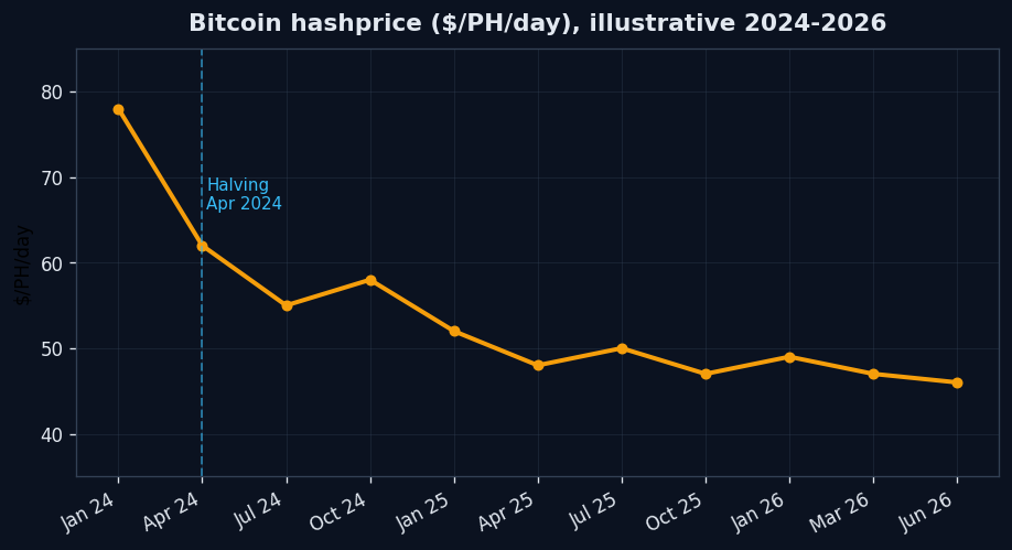 Bitcoin hashprice trend 2024-2026 - POOL BTC chart