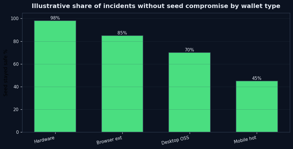 Share of incidents without seed compromise by wallet type - POOL BTC