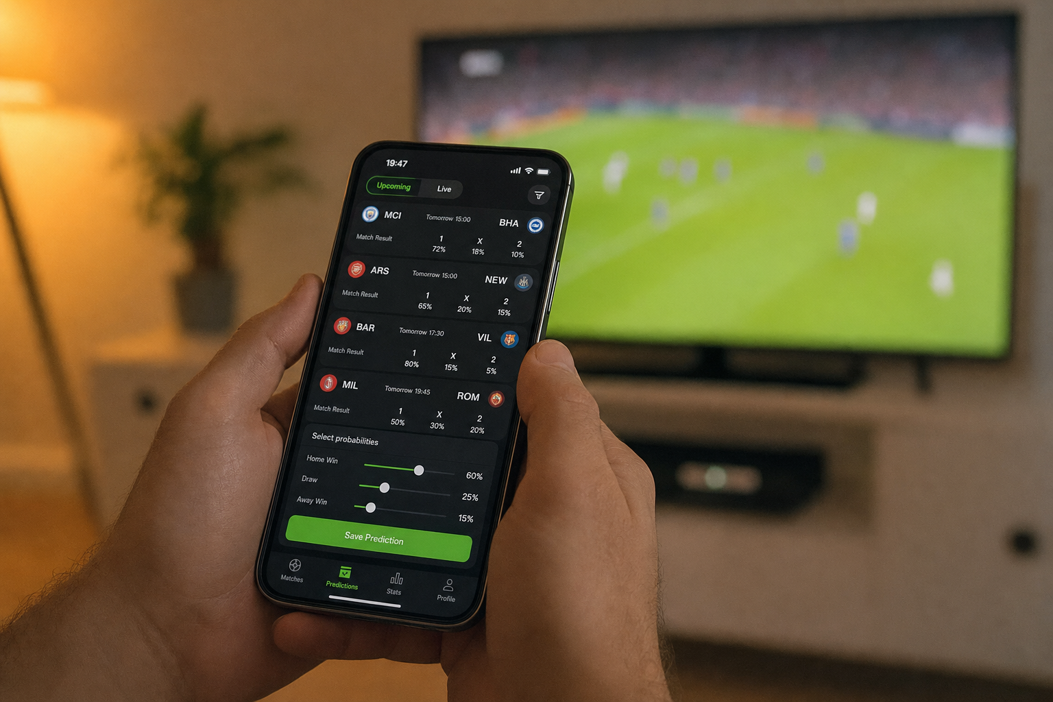 Phone with World Cup 2026 prediction UI on the eve of the tournament - POOL BTC